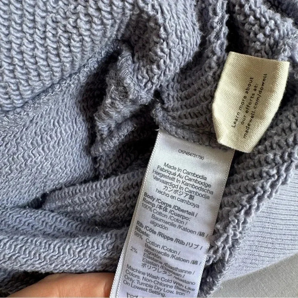 Madewell MWL AiryTerry Cocoon Hoodie Sweatshirt Zip Up Shorts Set Purple XS - Picture 5 of 14